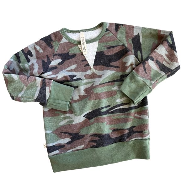 Childhoods Camo Slub Crewneck Sweatshirt 8/9 - Picture 1 of 5